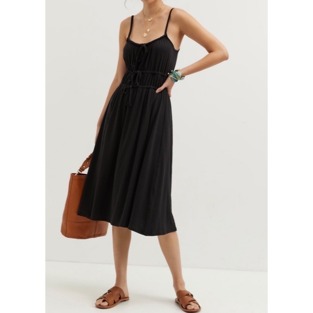 NEW ANTHROPOLOGIE Tie-Front Midi Dress